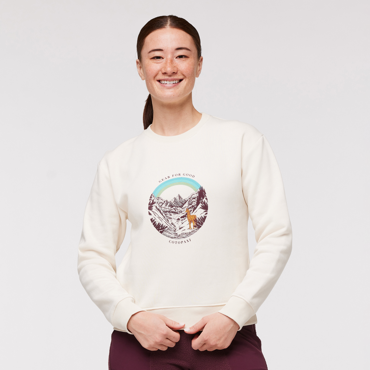 Traveling Llama Crew Sweatshirt Women's
