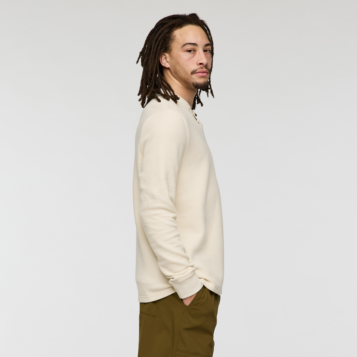 Atajo Long Sleeve Waffle Henley Men's - Image 3