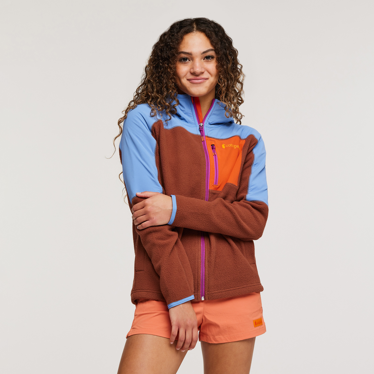 Abrazo Hooded Full Zip Fleece Jacket Women's black